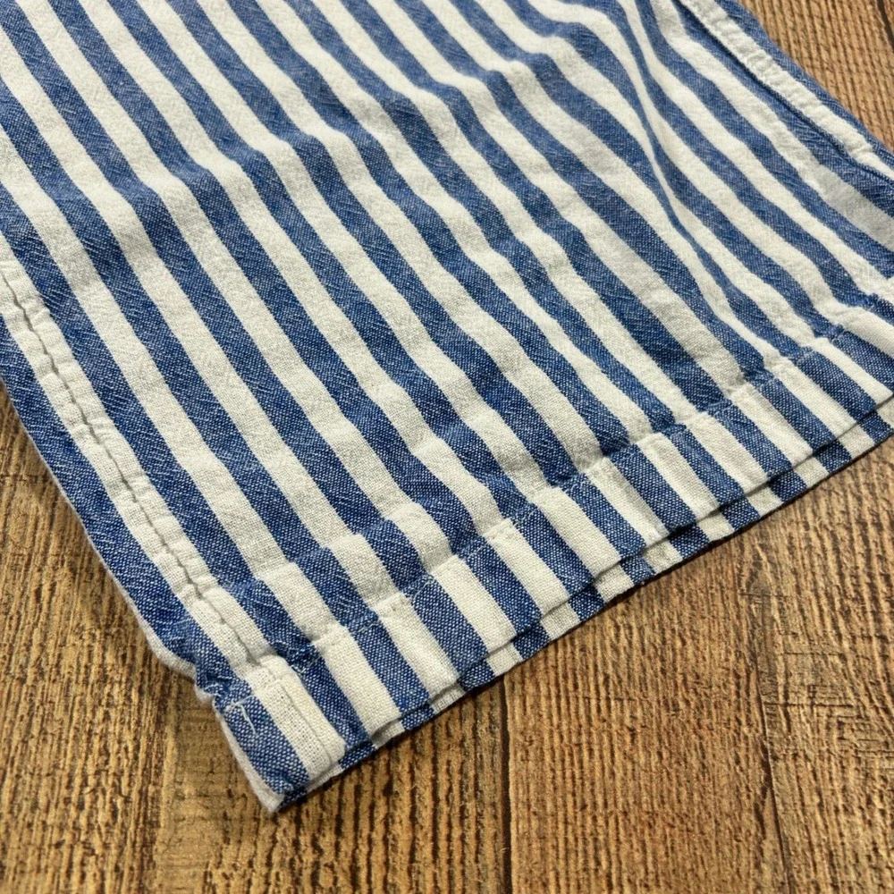Old Navy Kids Girls Large 10 12 Striped Linen Wide Leg Pants Drawstring Flaw